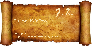 Fuksz Károly névjegykártya