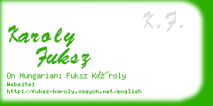 karoly fuksz business card